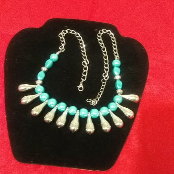 🔥 SaleSilver teardrop/turquoise necklace/earrings - Picture 7 of 9